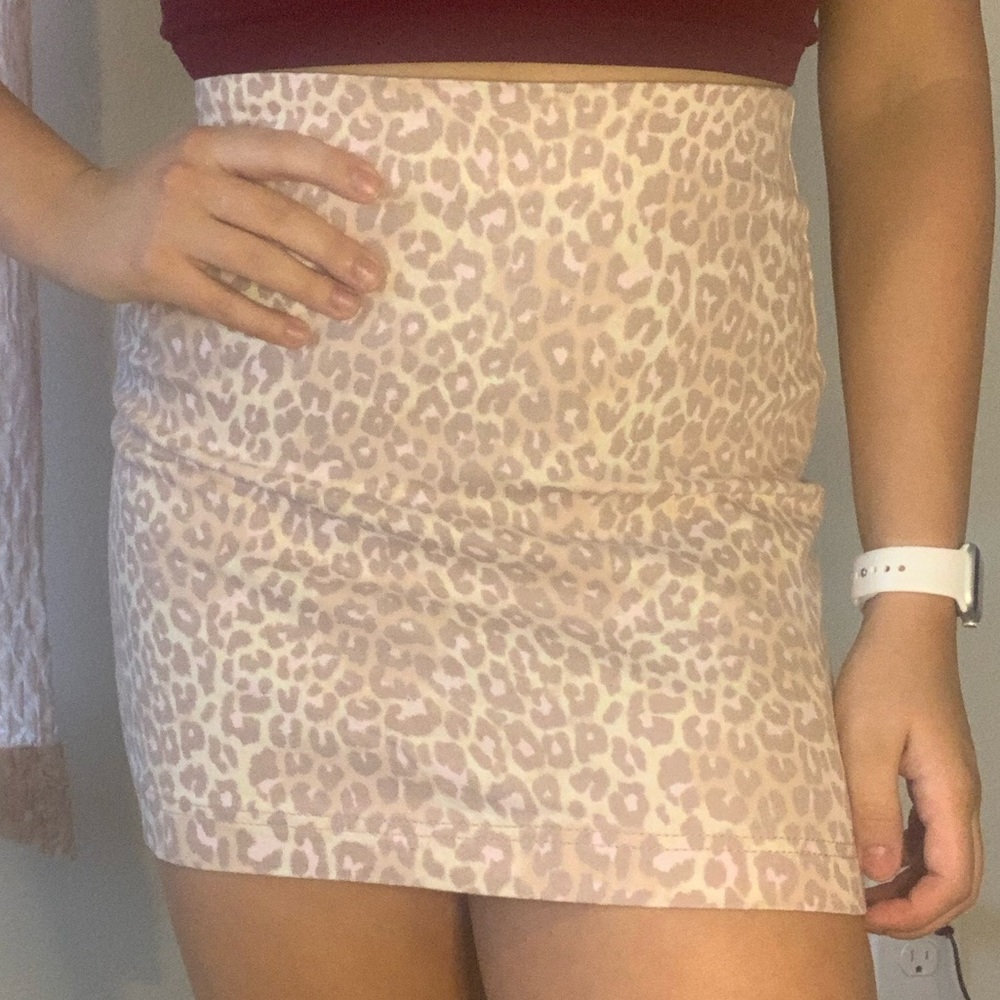 Cheetah Mini Jean Skirt